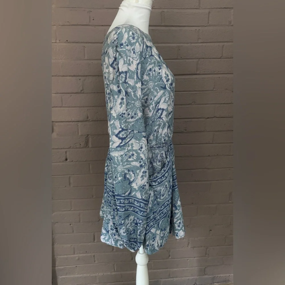 Free People print open back disconnected dress  S